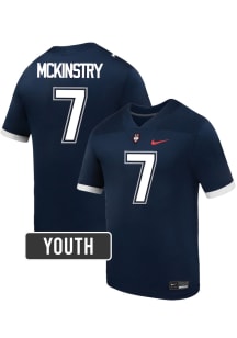 Tyler Mckinstry UConn Huskies Youth Navy Blue Nike NIL Name And Number Football Jersey