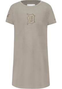 Pro Standard Detroit Tigers Girls Tan Neutral Short Sleeve Dress