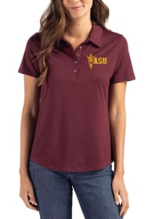 Cutter and Buck Arizona State Sun Devils Womens Maroon Coastline Eco Short Sleeve Polo Shirt