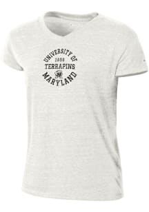 Champion Maryland Terrapins Womens White Triblend Short Sleeve T-Shirt