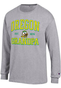 Champion Oregon Ducks Grey Est. Date Grandpa Jersey Long Sleeve T Shirt