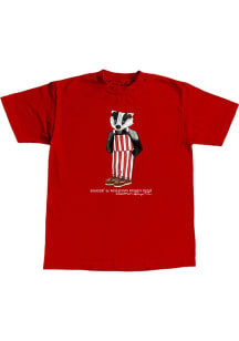 Wisconsin Badgers Red Badger Bear Short Sleeve T Shirt