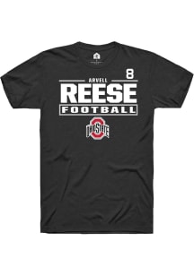 Arvell Reese Ohio State Buckeyes Black Football NIL Stacked Box Short Sleeve Player T Shirt