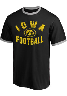 Iowa Hawkeyes Mens Black Arch Logo Heathered Big and Tall T-Shirt