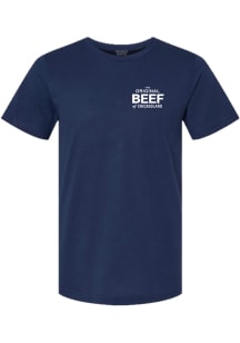 Obvious Shirts Chicago Navy Blue Original Beef of Chicagoland Short Sleeve Fashion T Shirt