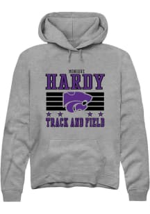 Monique Hardy  Rally K-State Wildcats Mens Grey NIL Striped Long Sleeve Hoodie