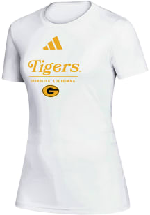 Adidas Grambling State Tigers Womens White Heat Seal Creator Short Sleeve T-Shirt