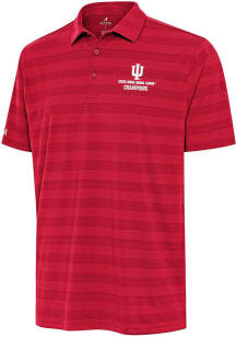 Antigua Indiana Hoosiers Mens Crimson 2025 Rose Bowl Champions Tunnel Short Sleeve Polo