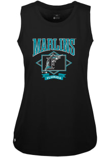 Levelwear Miami Marlins Womens Black Macy Precinct Cooperstown Tank Top