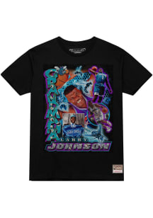 Larry Johnson Charlotte Hornets Black Vintage Hype Short Sleeve Fashion Player T Shirt