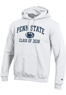 Champion Penn State Nittany Lions Mens White Font Class of 2028 Powerblend Long Sleeve Hoodie