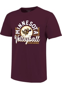 Minnesota Golden Gophers Girls Maroon Volleyball Net Short Sleeve Tee