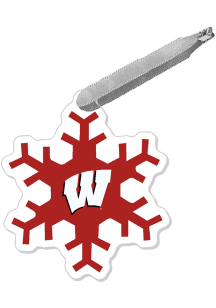 Wisconsin Badgers Snowflake Ornament - Red