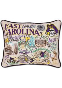 East Carolina Pirates 16x20 Embroidered Throw Pillow - White