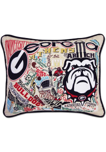 Georgia Bulldogs 16x20 Embroidered Throw Pillow - White