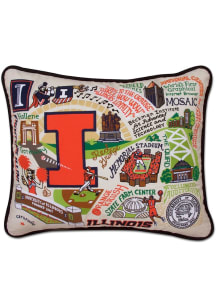 Illinois Fighting Illini 16x20 Embroidered Throw Pillow - White