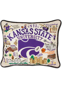 K-State Wildcats 16x20 Embroidered Throw Pillow - White