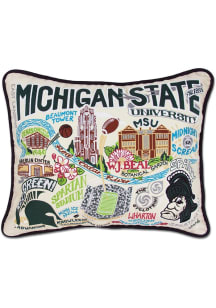 Michigan State Spartans 16x20 Embroidered Throw Pillow - White
