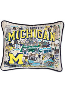 Michigan Wolverines 16x20 Embroidered Throw Pillow - White