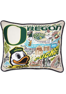 Oregon Ducks 16x20 Embroidered Throw Pillow - White