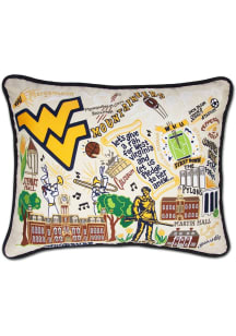 West Virginia Mountaineers 16x20 Embroidered Throw Pillow - Cream