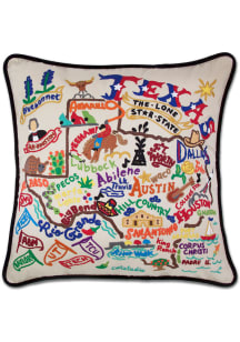 Texas 20x20 Embroidered Throw Pillow - White