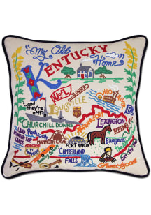 Kentucky 20x20 Embroidered Throw Pillow - White