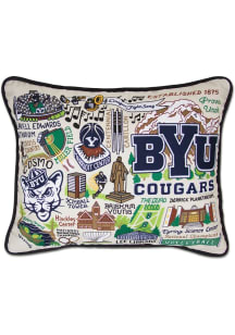 BYU Cougars 16x20 Embroidered Throw Pillow - White