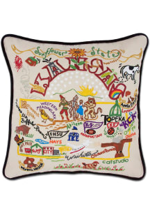 Kansas 20x20 Embroidered Throw Pillow - White