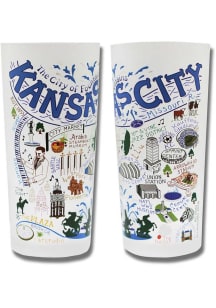 Kansas City Illustrated Frosted Pint Glass - White