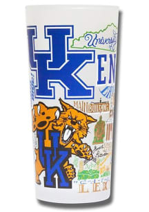 Kentucky Wildcats 15oz Hand Illustrated Frosted Pint Glass - White