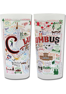 Columbus 15oz Illustrated Frosted Pint Glass - White