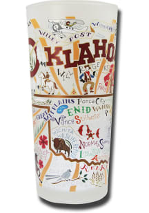 Oklahoma 15 oz Frosted Pint Glass - Red