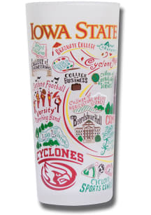 Iowa State Cyclones 15oz Hand Illustrated Frosted Pint Glass - Red