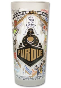 Purdue Boilermakers 15oz Hand Illustrated Frosted Pint Glass - Gold