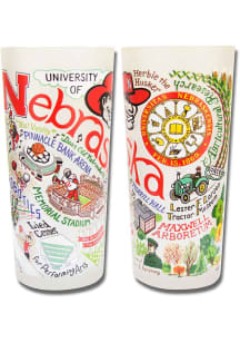 Nebraska Cornhuskers 15oz Hand Illustrated Frosted Pint Glass - White