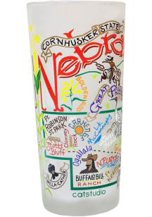 Nebraska 15 oz Frosted Pint Glass - White