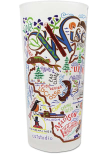 Wisconsin 15oz Frosted Pint Pint Glass - White