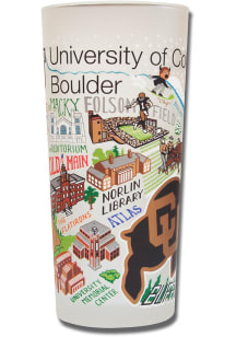 Colorado Buffaloes 15oz Hand Illustrated Frosted Pint Glass - White