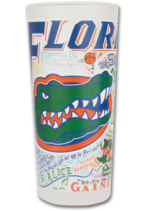 Florida Gators 15oz Hand Illustrated Frosted Pint Glass - White