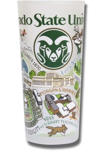 Colorado State Rams 15oz Hand Illustrated Frosted Pint Glass - Green
