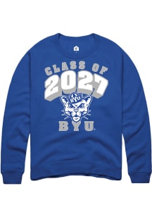 Rally BYU Cougars Mens Blue Class of 2027 Long Sleeve Crew Sweatshirt