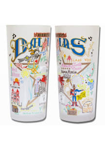 Dallas Ft Worth Illustrated Frosted Pint Glass - White