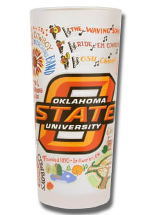Oklahoma State Cowboys 15oz Hand Illustrated Frosted Pint Glass - White