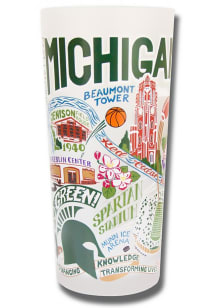 Michigan State Spartans 15oz Hand Illustrated Frosted Pint Glass - White