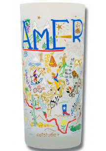 Americana Illustrated Frosted Pint Glass - White