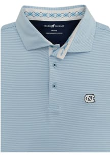 Horn Legend North Carolina Tar Heels Mens Light Blue Striped with Argyle Trim Short Sleeve Fashion..