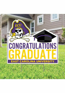 East Carolina Pirates Congratulations Graduate Yard Sign - White