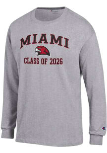 Champion Miami RedHawks Grey Font Class of 2026 Jersey Long Sleeve T Shirt