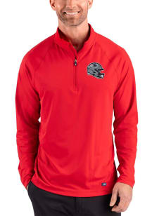 Cutter and Buck New England Patriots Mens Red NFL Helmet Prospect Epic Confidence Long Sleeve Qtr..